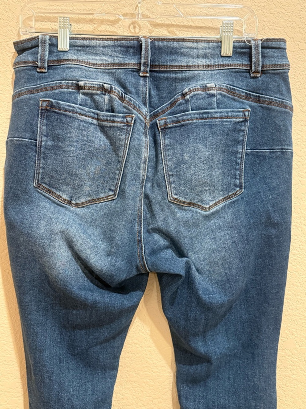 Wax Jean Size 14 High Rise Distressed Push Up Skinny Butt I Love You Jeans GUC - Picture 9 of 16